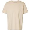 Selected Homme Slhaspen Slub SS O-Neck Tee Noos T-Shirt Uomo, Farina d'avena, M