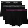 Calvin Klein Confezione da 3 Boxer da Uomo con Logo in Vita, Nero W/Nero WB/Nero W/Dark Pur, L