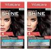 Vitalcare | Colourshine - Colorazione Permanente Professionale, Tinta Capelli Senza Ammoniaca, Tintura Capelli con Cheratina e Olio di Macadamia, n° 4, Castano (Confezione da 2)