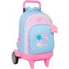 safta BLACKFIT8 SMILE - Zaino grande con ruote, compatto evoluzione, rimovibile, ideale per bambini di diverse età, comodo e versatile, qualità e resistenza, 33 x 22 x 45 cm, Blu chiaro/Rosa Chiaro, M