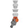 Gardena Conector articulado para grifos con rosca de 33,3 mm (1"), de 26,5 mm (3/4"), de 23 mm (5/8) e de 21 mm (1/2"). Blister a Todo Color
