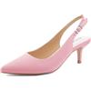 Greatonu Slingback Donna Scarpe Eleganti Decollete Donna Tacco Basso a Gattino e Punta, Rosa Scuro EU 36