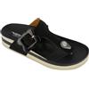 Hergos H2121 - Infradito donna regolabile a strappo, fibbia decorativa, plantare anatomico - Pluffy Nero