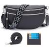 LANXINGLUO marsupio donna media borsa tracolla donna media borsetta Con scomparto per carte di credito e 2 spallacci grigio