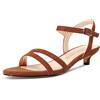 HDEUOLM Donna Basso Gattini Tacco Heel Aperte sulla Punta Sandali Cinturino alla Caviglia Slingback Fibbia da Matrimonio Feste Dress Estate 3 CM Heels
