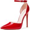 Zhabtuc Tacchi Alti, Décolleté da Donna D'Orsay Cinturino alla Caviglia Punta a Punta Scarpe da Sposa per Feste, Altezza Tacco 12 cm, 36-42 EU