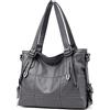 DEERWORD Donna Borse a Mano Borsa a Spalla Elegante Grandi Firmate Marca Tracolla Antifurto PU pelle 5369 1 pz Grigio