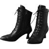 tinbarry Stivaletti Con Tacco Largo Stivaletti Vittoriani Da Donna Stivali Punk Gotico Stivaletti A Punta Stivaletti In Pelle Allacciatura Vintage Stivaletti Slip On Alla Caviglia Con Zip Scarpe Basse