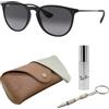 Ray-Ban RB4171 Erika | SET OCCHIALI DA SOLE | Custodia Esclusiva e Kit Occhiali | Matte Black/Grey Gradient
