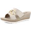 inblu Ciabatte Donna In Ecopelle A Fascia Con Zeppa, Plantare Imbottito E Fibbia Decorativa, Dal 35 Al 41 Sandali a ciabattaDonna