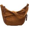 JTKSSCS Borsa Camoscio Marrone Borsa a tracolla retrò for donna, in pelle scamosciata sintetica, colore puro, grande capacità, borsa a invernale da(Brown)