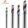 Dreanique 1pc 3.175 4 6 8mm Fresa a taglio singolo in carburo solido con rivestimento DLC per alluminio