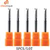 Dreanique Set di 5 Frese a Spirale Monotagliente per Incisione CNC 3D, Punta a 1 Tagliente per Legno, Acrilico, Alluminio e Plastica
