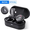 BOYA Omic Wireless Lavalier Lapel Mini Microfono Microfono a condensatore per iPhone iPad Android Smartphone Video Trasmissione in diretta Vlog