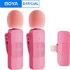 BOYA BY-V-P Microfono lavalier wireless da bavero per iPhone15 14 Smartphone Android Type-C Registrazione Youtube Gaming Streaming Vlog