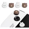 PlayVital Cute Thumb Grip Caps per ROG Ally, tappi per Joystick in Silicone impugnature per levette per ROG Ally X 2024-orso paffuto e coniglietto
