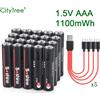CityTree 2-20 pz AAA Batteria Ricaricabile 1.5 V Li-Ion 1100 mWh 1.5 Volt Litio Li Ion Li Ion 3A AAA Batterie per Giocattoli Orologio Torcia Elettrica
