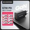 MOVE SPEED MOVESPEED 67W Caricatore USB-C Ricarica rapida 65W PD Tipo C PPS GaN Adattatore per caricabatterie per iPhone 16 Pro MacBook Air Samsung S24 Huawei