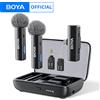 BOYA BOYALINK 2 Microfono lavalier wireless da bavero per iPhone Android Camera PC Youtube Streaming live Registrazione audio Intervista
