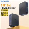 ULT－unite Switch box HDMI UHD 8K60Hz 2.1 3 in 1 uscita 4K120Hz UHD HDMI Switch Box compatibile con PS5 Xbox Roku Apple TV Fire Stick