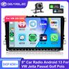 gearelec Autoradio da 9 "Android 13 per VW Passat 6 7 CC Polo GOLF 5 6 Touran T5 WiFi Navigazione GPS BT WiFi Unità principale a schermo diviso Radio FM