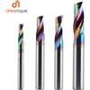 Dreanique 1pc 3.175 4 6 8mm Fresa in lega di metallo duro a scanalatura singola, punta per fresa con rivestimento DLC per alluminio