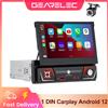 gearelec 1 Din autoradio Android 13 Carplay lettore multimediale per auto universale schermo retrattile da 7 pollici navigazione GPS Bluetooth RDS WIFI