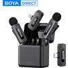 BOYA BY-V3 Microfono lavalier wireless per iPhone Serie 15/16 Samsung DJI Pocket 3 Tipo-c Smartphone Fotocamere Registrazione video