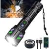 NONE potente torcia laser bianca a LED Torcia ricaricabile USB con funzione zoom digitale, lanterna di emergenza Luce tattica USB