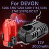 AEVYVKV Batteria agli ioni di litio di ricambio originale al 100% 12V2.0Ah per DEVON 5206 5207 5208 5209 5165 5385 5767 5767Q DD121 Batteria per utensili elettrici