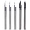 Dreanique Set di 5 Frese a V in Carburo, 20 30 45 60 90 Gradi, Punte da Incisione 0.1-0.3mm con Gambo da 1/8"