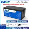 EASUN POWER Batteria LiFePO4 EASUN 12V 24V 100AH 300AH, Batterie al Litio Ferro Fosfato per Camper, Auto, Solare, Stock UE Senza Tasse