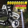 ZEBA 9000000 LM 600W Ultra Potente Faro Testa Lanterna Luce Frontale 8000LM L2 Ricaricabile Tipo C LED Testa Torcia Elettrica Per La Pesca