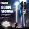 ZEBA Torcia LED ad alta potenza da 800 W 300000 lm Potente torcia a lungo raggio ricaricabile 5000mAh Torcia tattica a lanterna più potente