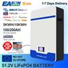 EASUN POWER Batteria LiFePO4 da 51,2 V 100 Ah 200 Ah 5Kwh 10kwh BMS CAN/RS485 Protocollo di comunicazione Batteria agli ioni di litio per inverter 48 V