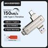 MOVESPEED Chiavetta USB tipo C da 150 MB 64 GB 128 GB 256 GB 512 GB OTG USB 3.1 Pendrive per MacBook iPhone 15/16 PC portatile
