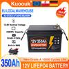 Kuoouk Batteria LiFePO4 Grado A 12.8V 350AH con BMS integrato per celle fai-da-te 24V 48V, celle ricaricabili al litio ferro fosfato per energia solare domestica, disponibile in magazzino UE