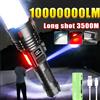 ZEBA Torcia super luminosa 10000000LM Torcia Torcia LED ad alta potenza Lanterna zoomabile Lampada ricaricabile Magnete Lanterna tattica