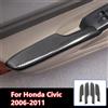 NONE 4X Porta In Fibra di Carbonio Bracciolo Pannello di Copertura Trim Decor Per Honda Civic 2006-2011 ABS adesivo Accessori Per Interni Auto Protezione