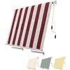 Tenda da Sole a Caduta 300x250 cm con Braccio Avvolgibile e Braccetti Ferma Tenda - ideale Per Balcone e Terrazzo