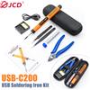 JCD Kit saldatore USB Display digitale a LED Interfaccia di tipo C Saldatore elettrico wireless Strumento di saldatura a temperatura regolabile