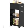 HOMCOM Carrello da Cucina HOMCOM su Ruote con Cassetto e 2 Ripiani Aperti per Sala da Pranzo e Bagno 25