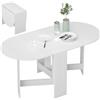 HOMCOM Tavolo da pranzo pieghevole HOMCOM, tavolo pieghevole ovale da cucina per fino a 6 persone, per piccoli spazi, sala da pranzo, bianco