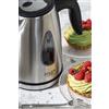 Adler Bollitore elettrico in acciaio inox, 1 litro, 1630 W, base rotante, commutazione automatica, sicuro, argento
