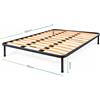 Rete ortopedica con doghe in legno per letto Matrimoniale - misura 160x190 cm - Struttura in metallo, 13 doghe in legno di betulla e piedini con gommini antiscivolo
