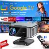 HORLAT Proiettore HORLAT T10PRO MAX Full HD 1080P con Google TV, 3000 ANSI Lumen, Autofocus, WiFi 6, Supporto 3D e 4K, Proiettore Smart per Home Theater