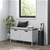 HOMCOM scarpiera con panca, 2 vani, mobile ingresso con cuscino imbottito, per corridoio, ingresso, camera da letto, 84L x 35P x 50H cm, Bianco