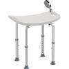 HOMCOM Sedile per doccia HOMCOM, sgabello per doccia regolabile in altezza, ergonomico, con piedini antiscivolo, Charge Max. Kg alluminio HDPE bianco