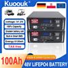 Kuoouk Batterie LiFePO4 48V 100Ah 320Ah con BMS integrato, celle al litio ferro fosfato, 9000 cicli per camper, golf cart, solare