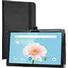 NONE Teclast P20HD M40 Custodia in pelle da 10,1 pollici con rivestimento nero, custodia protettiva con supporto per tablet, custodia in PU, accessori